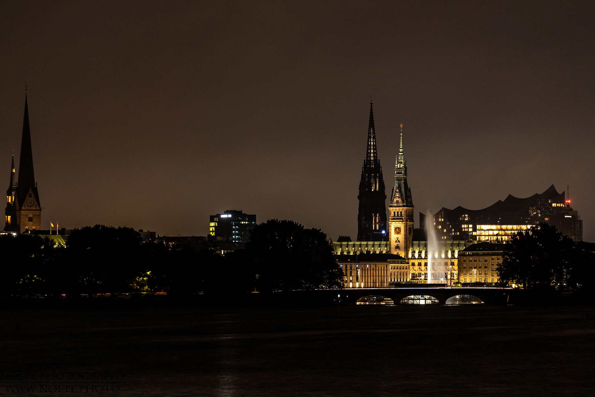 Hamburger Türme in der Nacht